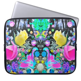 スターガザーリリー、バラとピンクハイビスカスコラージュ ラップトップスリーブ