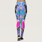 スターガザーリリー、バラとピンクハイビスカスコラージュ レギンス (裏面)