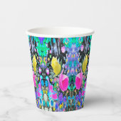 スターガザーリリー、バラとピンクハイビスカスコラージュ 紙コップ (正面)