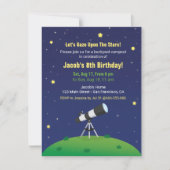 スターガジングキャンプアウト天文学子供の誕生日招待状 招待状 (正面)