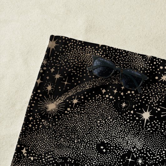 スターガジングバチェロレッテウィークエンドシアルブラック ビーチタオル (インサイチュ)