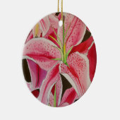 スターガーザーピンクリリーウォーター色のオリジナルアートフラワー セラミックオーナメント (右)