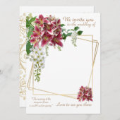 スターガーザーフローラ結婚式招待状カード (正面/裏面)