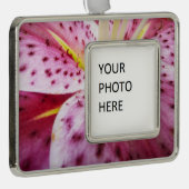 スターガーザーリリーブライトマゼンタフローラ シルバープレートフレームオーナメント (右)