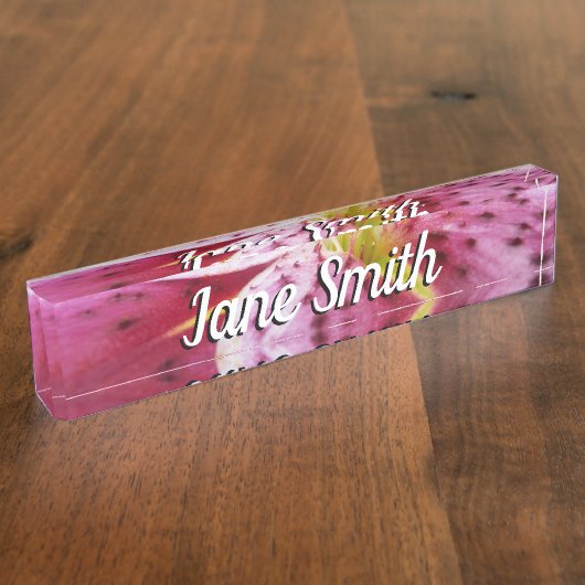 スターガーザーリリーブライトマゼンタフローラ デスクネームプレート (側面)