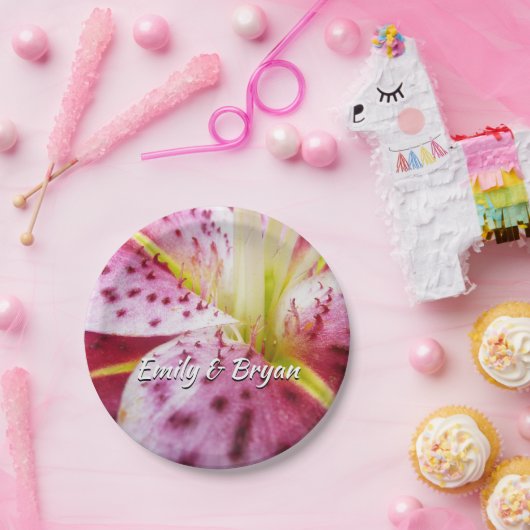 スターガーザーリリーブライトマゼンタフローラ ペーパープレート (パーティー)