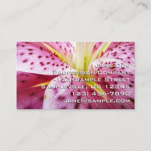 スターガーザーリリーブライトマゼンタフローラ 名刺 (正面)