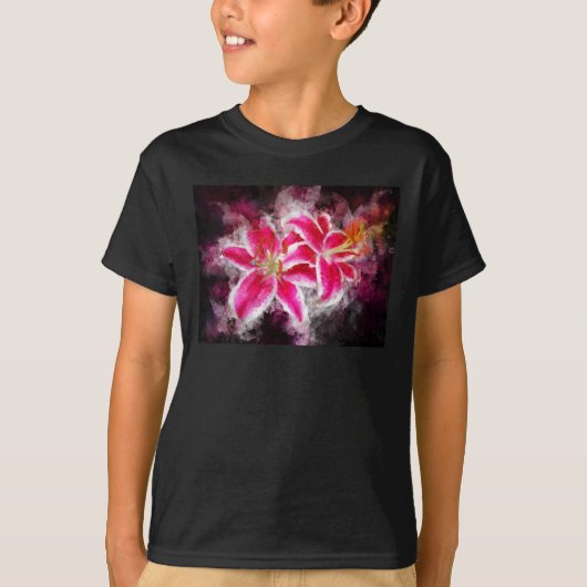 スターガーザーリリー花の水色 – bb 03 tシャツ (正面)