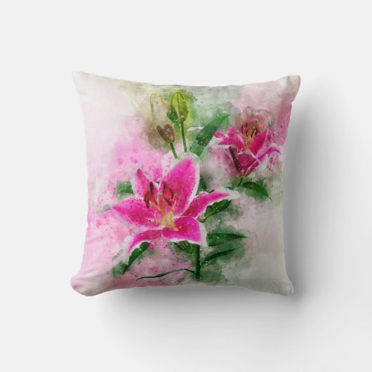 スターガーザーリリー花の水色 – wb 02 クッション (正面)