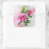 スターガーザーリリー花の水色 – wb 02 スクエアシール (バッグ)