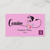 スターガーリーグリッターパッエレガントクピンクQRコード 名刺 (裏面)