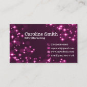 スターガーリーグリッターパッエレガントクピンクQRコード 名刺 (正面)