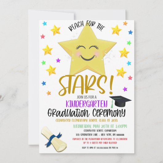 スターキッズ卒業式招待状 招待状 (正面)