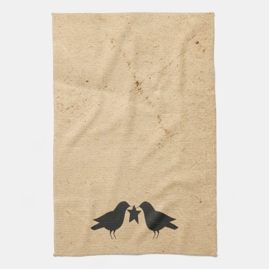 スターキッチンタオルつきカラス キッチンタオル (縦)