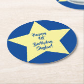 スターキュートキッズバースデーパーティー宇宙 ラウンドペーパーコースター (アングル)