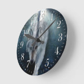スターキンググレーウルフワイルドライフアートクロック ラウンド壁時計 (傾斜)