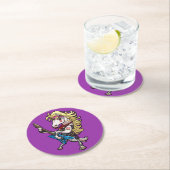 スターギターマンガとヘアメタルグレームユニコーン ラウンドペーパーコースター (インサイチュ)
