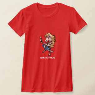 スターギターマンガとヘアメタルグレームユニコーン Tシャツ