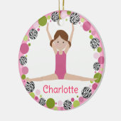 スターギムナストブラウンポニーテールinピン セラミックオーナメント (左)