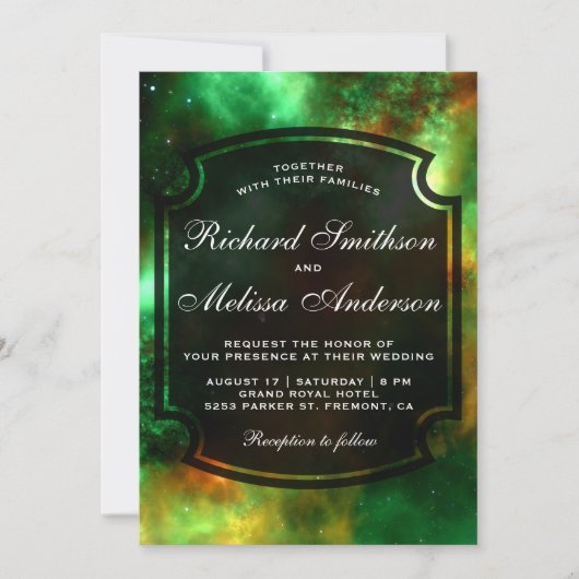 スタークラスタ宇宙銀河系結婚式招待状 招待状 (正面)