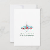 スタークリスマスシーンを持つ赤い教会 招待状 (裏面)