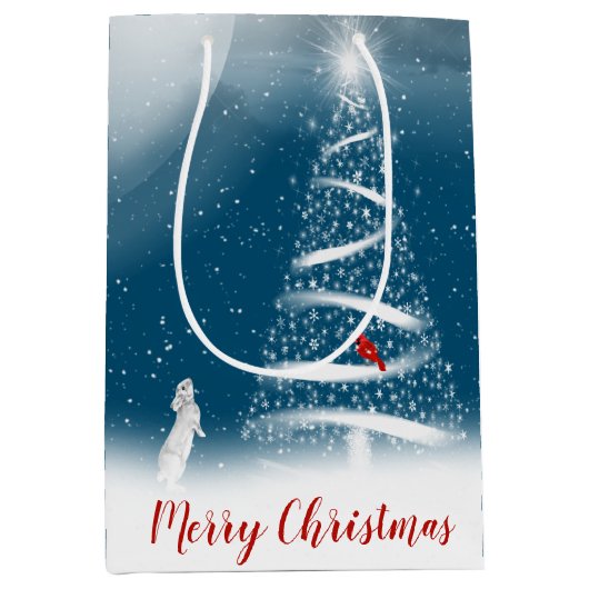 スタークリスマスツリーとムーンミディアム抱き枕 ミディアムペーパーバッグ (正面)