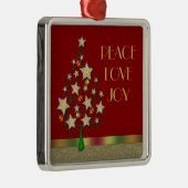 スタークリスマスツリーシルバースクエアオーナメント メタルオーナメント (右)