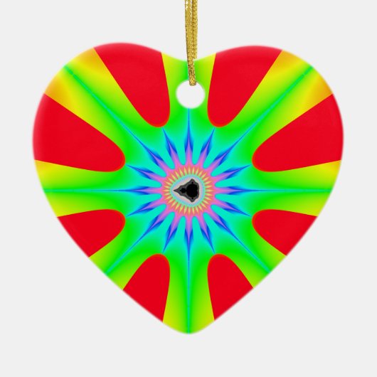 スタークリスマスフラクタル セラミックオーナメント (正面)