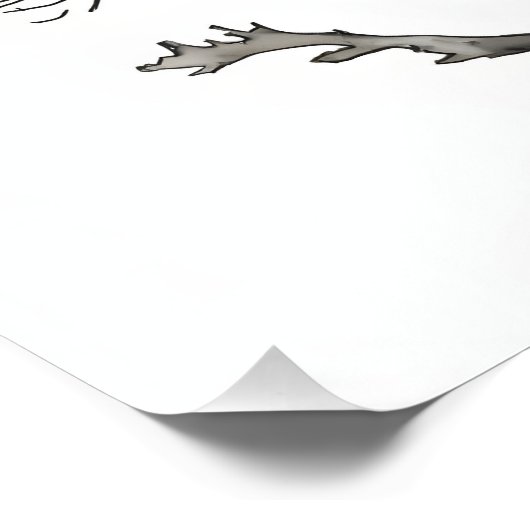 スターク美しい:白黒ツリーウォールアート フォトプリント (角)