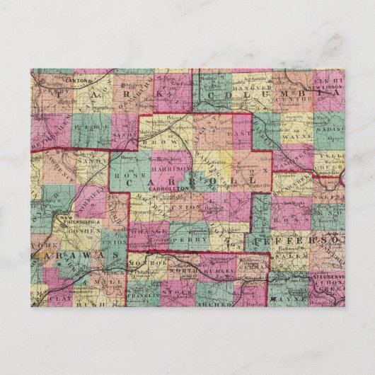 スターク郡とトスカラワス郡 ポストカード (正面)