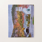 スターク・ニューハンプシャー州の橋と教会の秋 ジグソーパズル (縦)