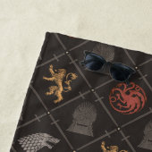 スターク、ラニスター、ターガリエン、鉄の玉座パターン ビーチタオル (インサイチュ)