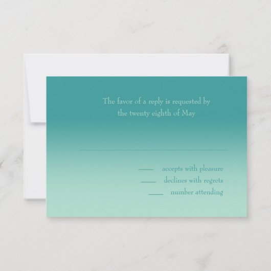 スターグラデーションティール（緑がかった色） 出欠カード (裏面)