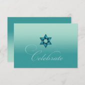 スターグラデーションティール（緑がかった色） 出欠カード (正面/裏面)