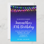 スターグラデーションリー通りライト30歳の誕生日 招待状 (正面)