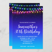 スターグラデーションリー通りライト30歳の誕生日 招待状 (正面/裏面)