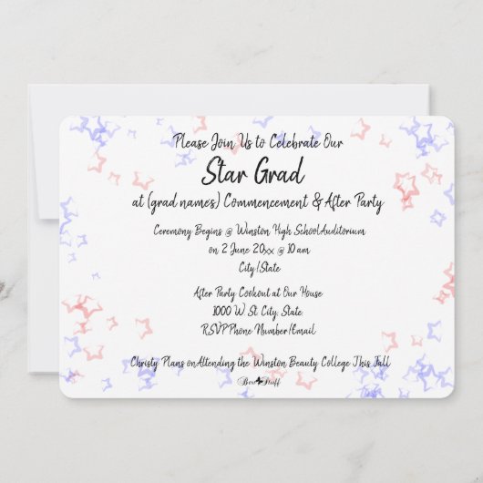 スターグラードフィルムストリップ写真発表/パーティーカード 招待状 (裏面)