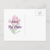 スターゲイザーリリーが下を見ている結婚式のSave the Date 案内ポストカード (裏面)