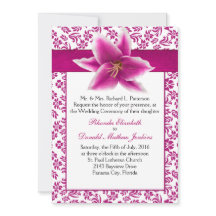 スターゲイザーリリーのウェディング招待状