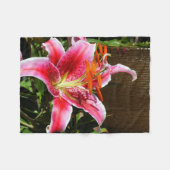 スターゲイザーリリーの写真 フリースブランケット (正面(横))