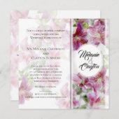 スターゲイザーリリーの水彩画 招待状 (正面/裏面)