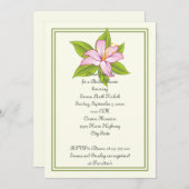 スターゲイザーリリー ピンク ウェディング ブライダルシャワー 招待状 (正面/裏面)