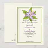 スターゲイザーリリー ラベンダー パープル 結婚式の招待状 招待状 (正面/裏面)