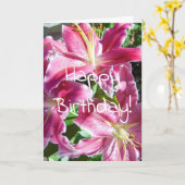スターゲイザー ユリの誕生日 カード (黄色い花)