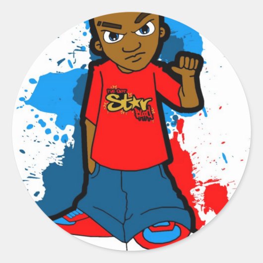 スターゲットギャングスター通りフードスタイルスワガー ラウンドシール (正面)