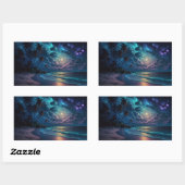 スターコースト、モルディブ、ナイトビーチ 長方形シール (シート)