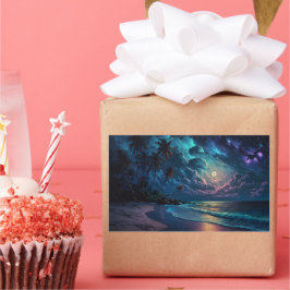 スターコースト、モルディブ、ナイトビーチ 長方形シール