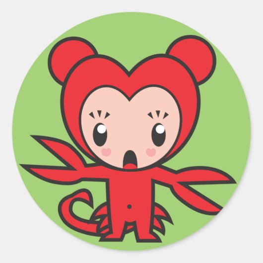 スターサインキャラクター-蠍座 ラウンドシール (正面)