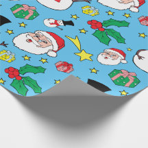 スターサンタクロース雪だるまクリスマスパターンブルー
