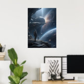 スターシップからの銀河の壮大な宇宙遊泳ビュー ポスター (ホームオフィス)